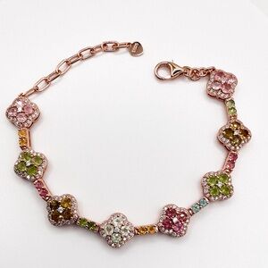 Natural tourmaline, clover bracelet